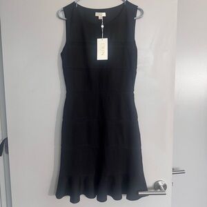 NWT Erin Fetherston Black Dress with Sheer Stripes Size 6